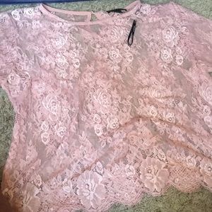 A Pink Floral Lace Shirt From Forever 21